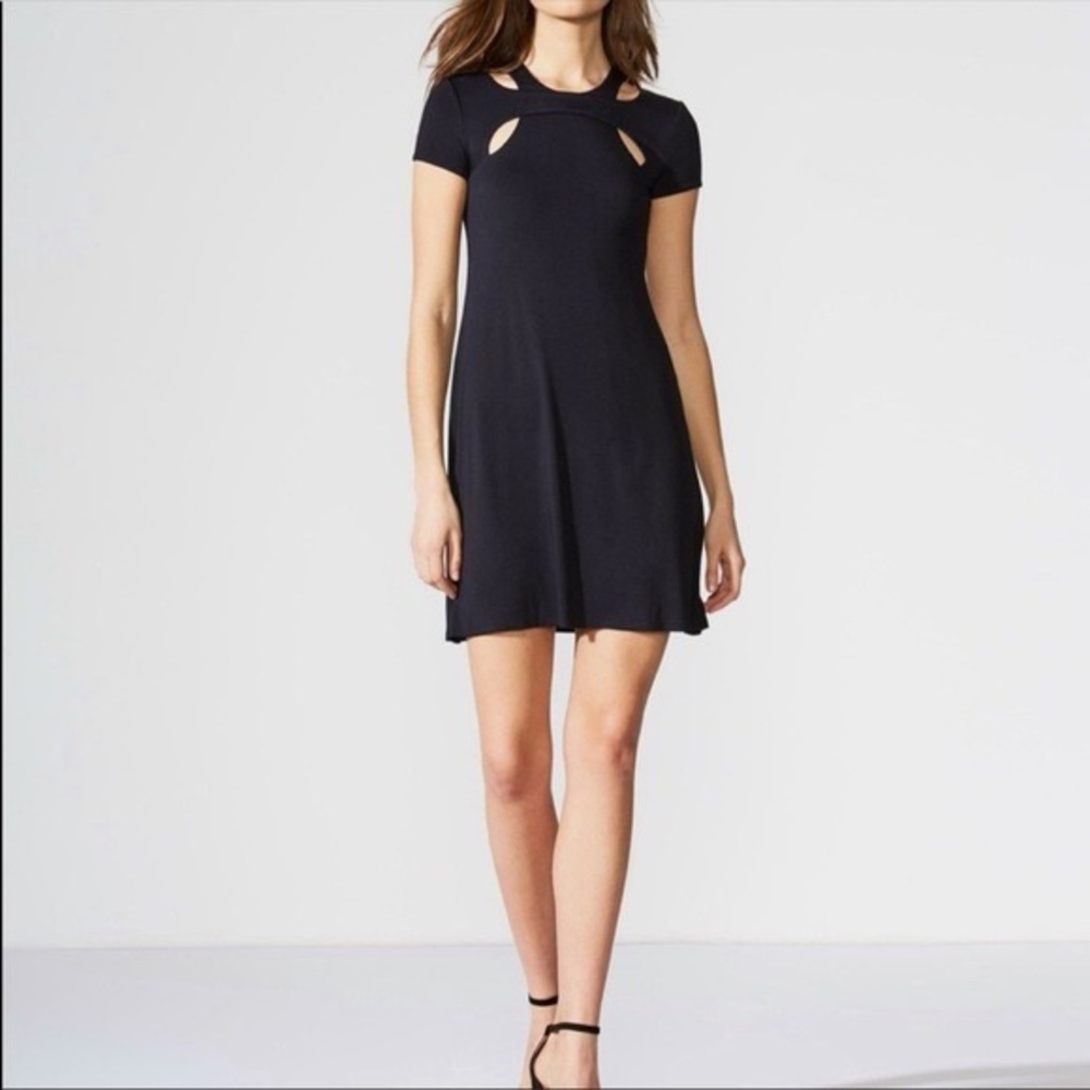 Bailey 44 Daylily Layered Cut Out Black Dress